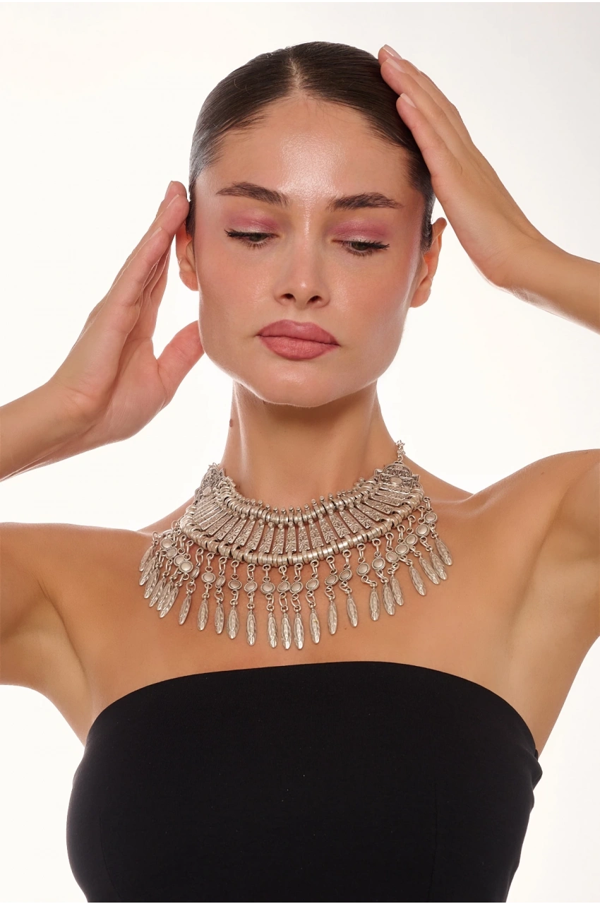 Kiraz Cleopatra Silver Plated Necklace