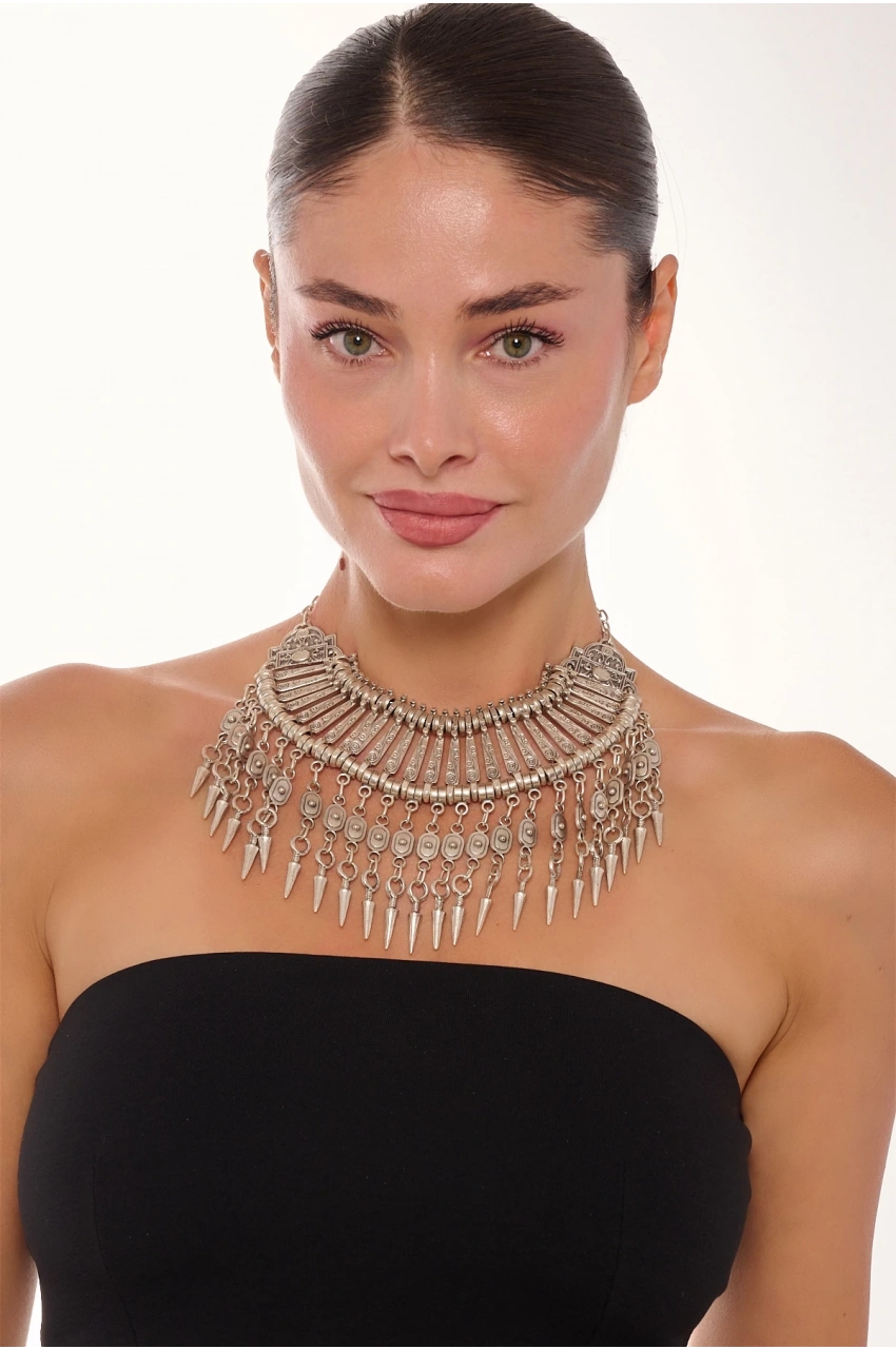 Kiraz Cleopatra Silver Plated Necklace