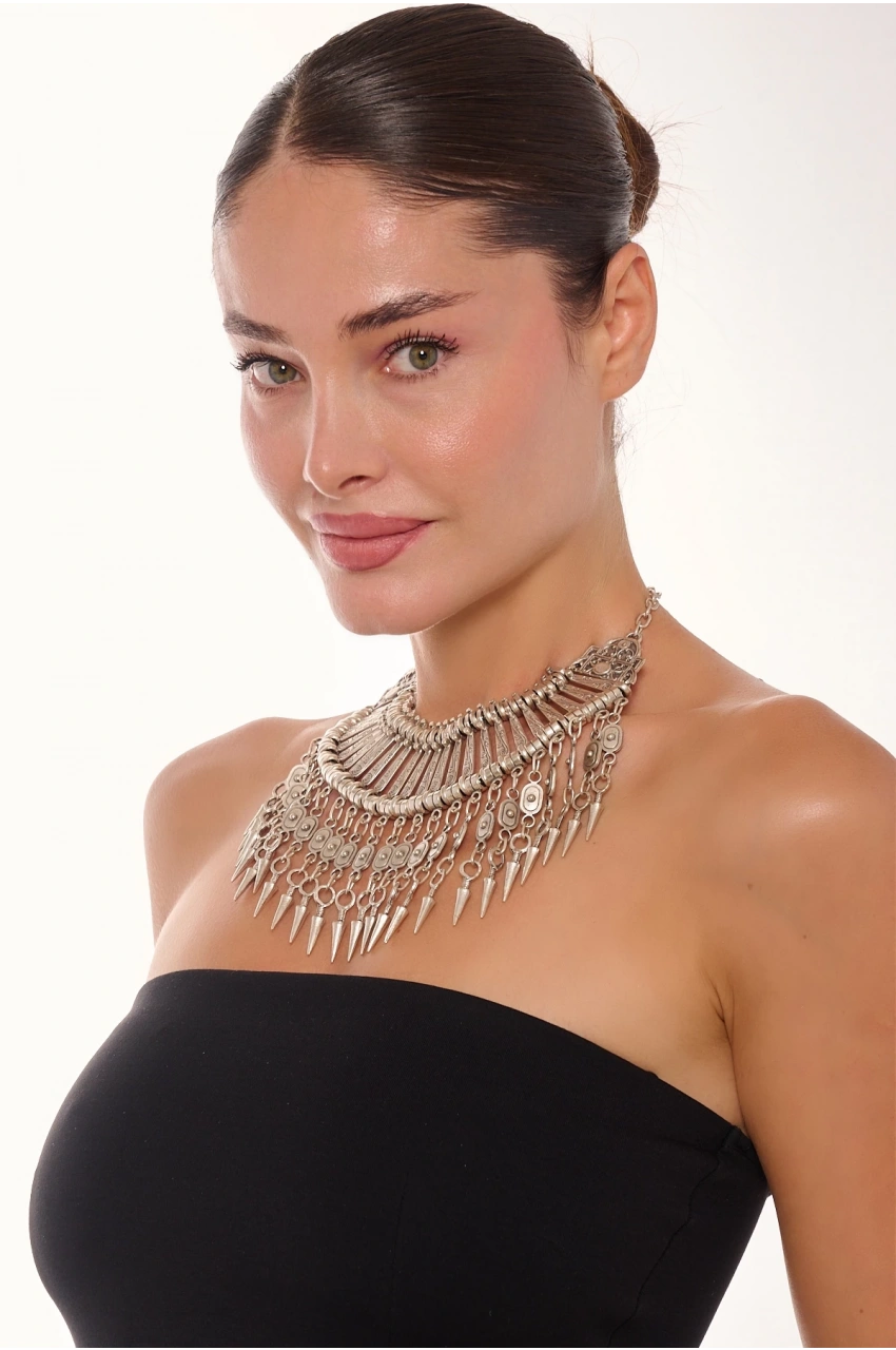 Kiraz Cleopatra Silver Plated Necklace