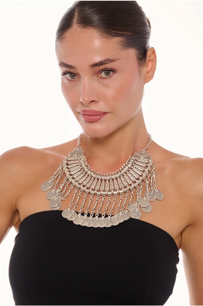 Kiraz Cleopatra Silver Plated Necklace