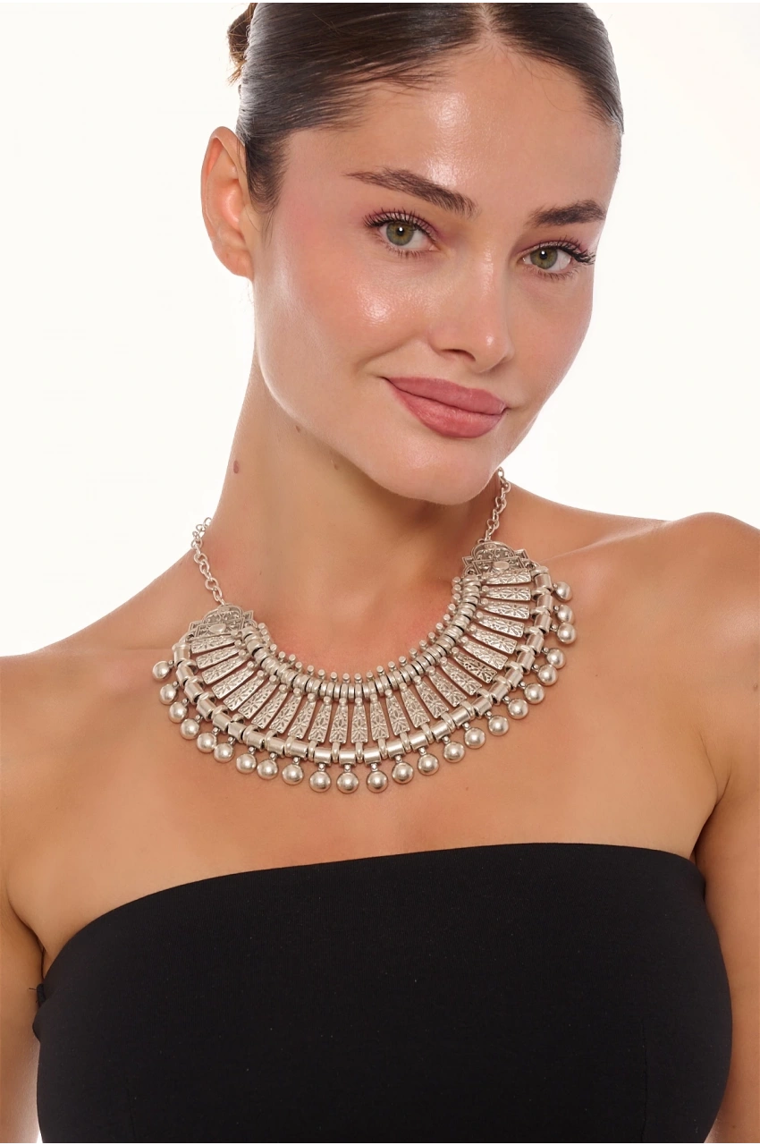 Kiraz Cleopatra Silver Plated Necklace