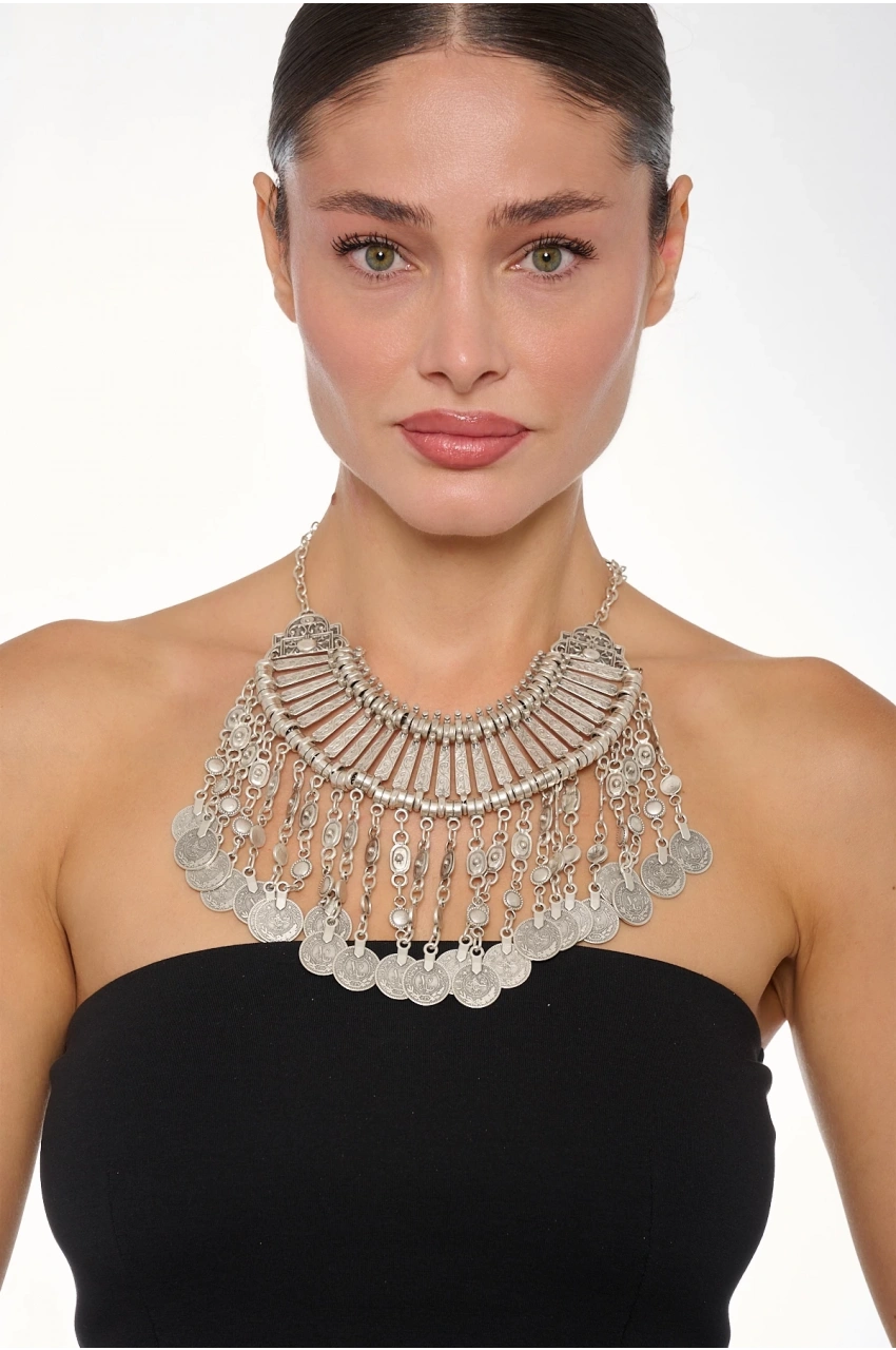 Kiraz Cleopatra Silver Plated Necklace