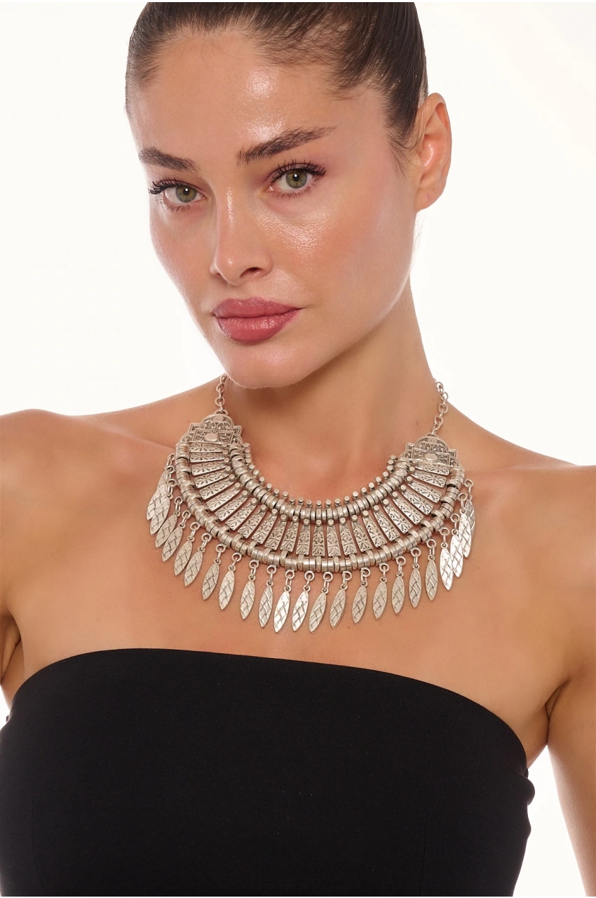 Kiraz Cleopatra Silver Plated Necklace