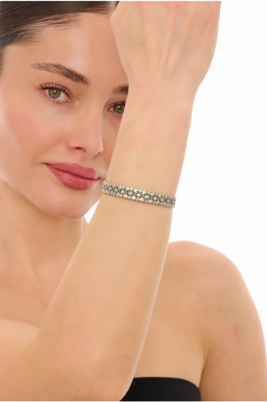 Kiraz Silver Plated Plait Bracelet