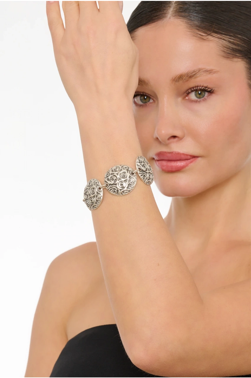 Kiraz Silver Plated Rose Bracelet