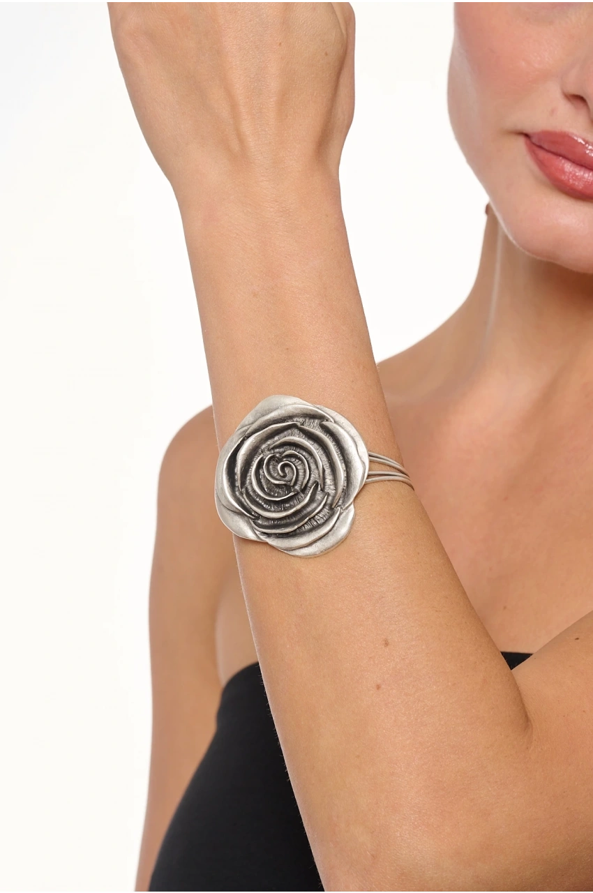 Kiraz Silver Plated Rose Bracelet