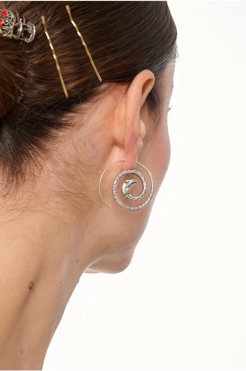 Kiraz Snake Silver Plated Earring