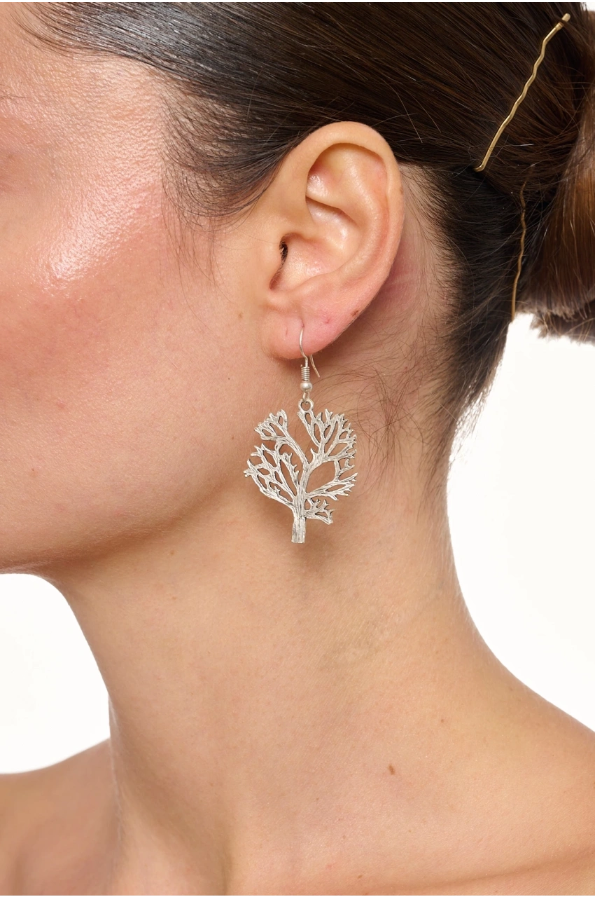 Kiraz Tree Of Life Silver Plated Earring
