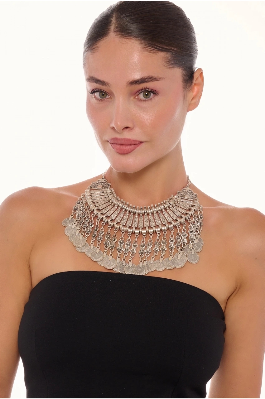 Kiraz Cleopatra Silver Plated Necklace