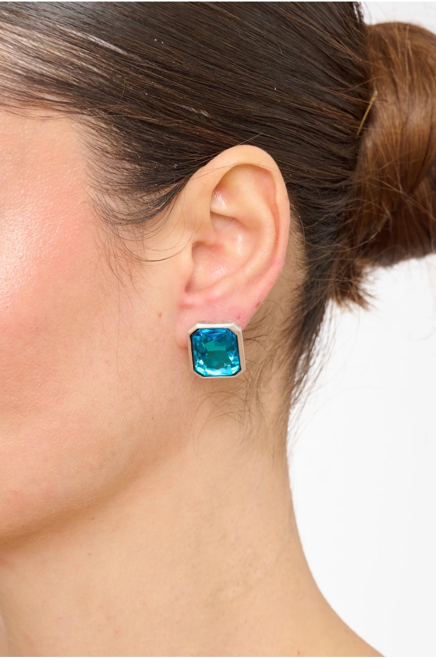 Kiraz Turquoise Stoned Silver Plated Earring