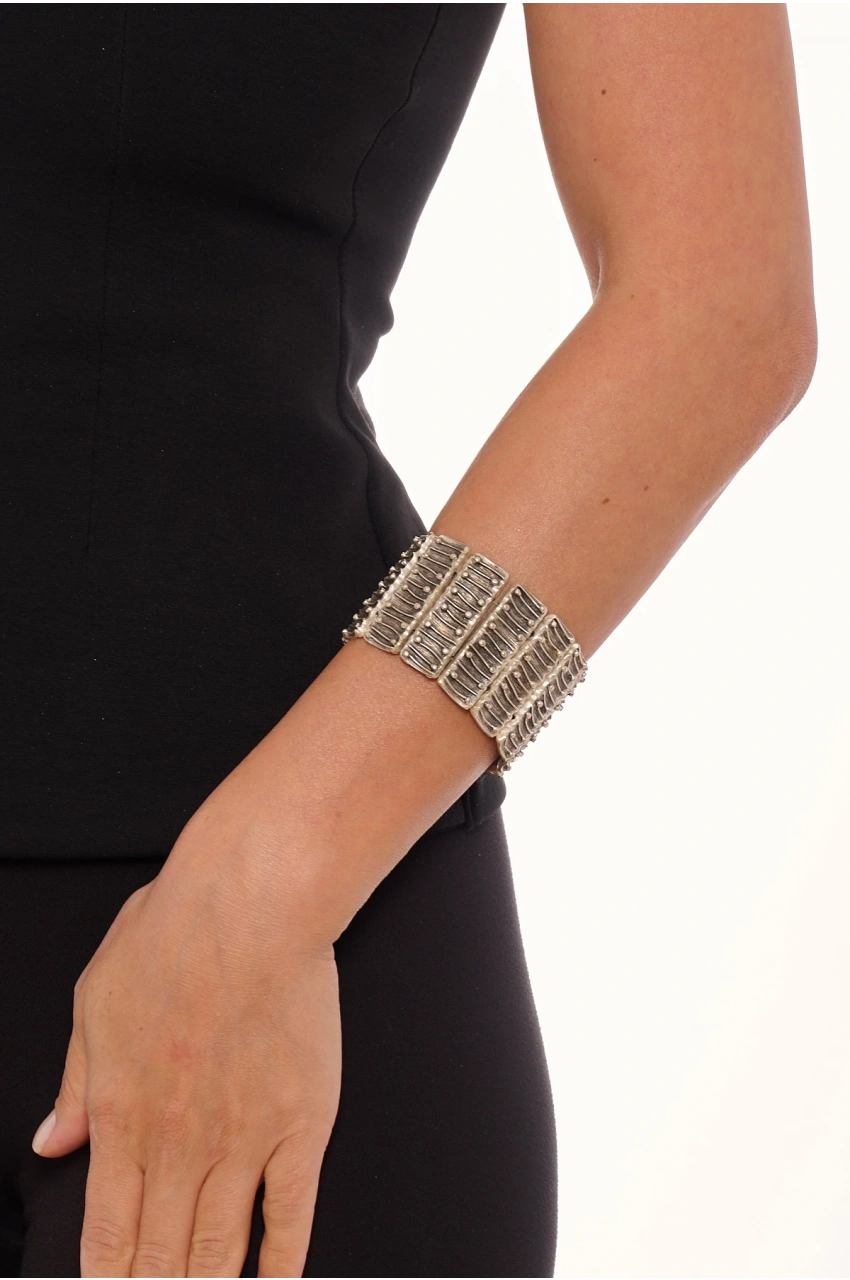 Kiraz Elastic Silver Plated Bracelet