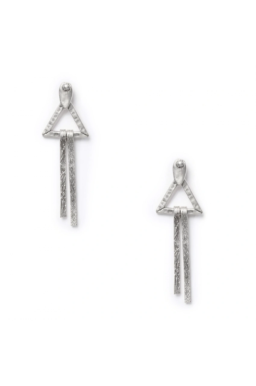 Triangle - Double Bar Earrings