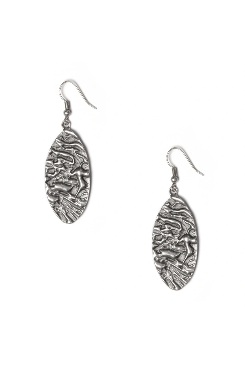Textured Oval Earrings