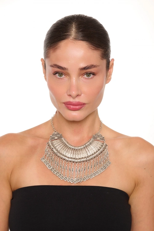 Kiraz Cleopatra Silver Plated Necklace