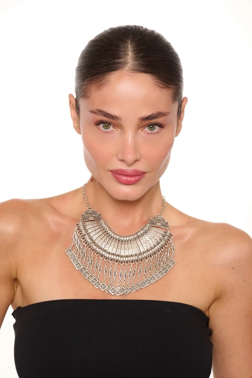 Kiraz Cleopatra Silver Plated Necklace