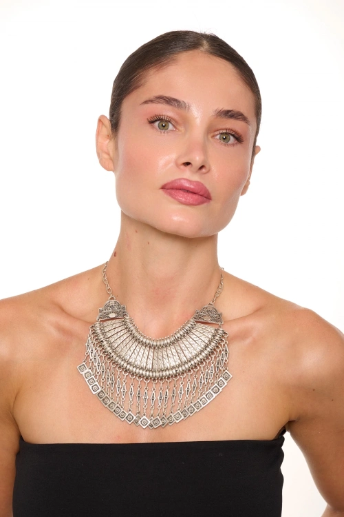 Kiraz Cleopatra Silver Plated Necklace