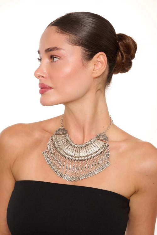 Kiraz Cleopatra Silver Plated Necklace