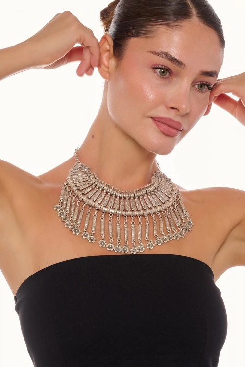 Kiraz Cleopatra Silver Plated Necklace