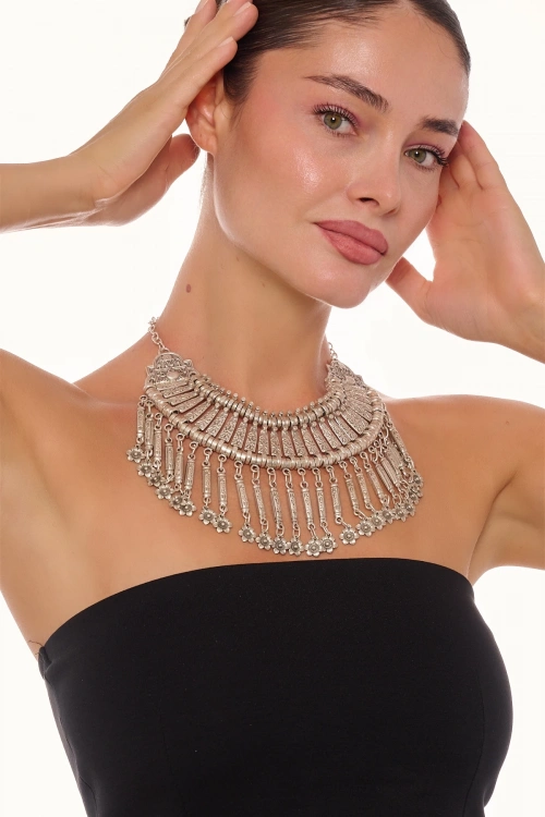Kiraz Cleopatra Silver Plated Necklace