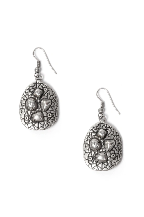 Textured Oval Earrings