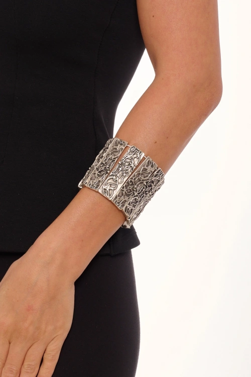 Kiraz Elastic Silver Plated Bracelet
