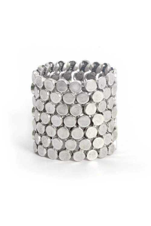 Kiraz Elastic Silver Plated Bracelet