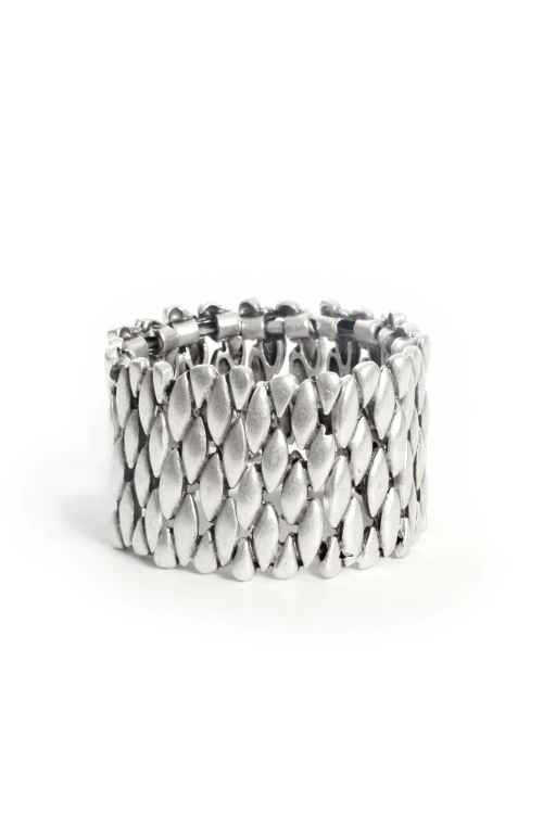 Kiraz Elastic Silver Plated Bracelet