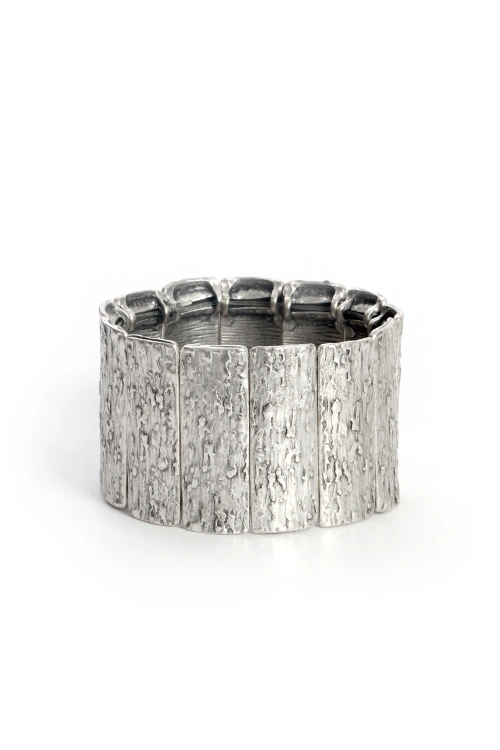 Kiraz Elastic Silver Plated Bracelet
