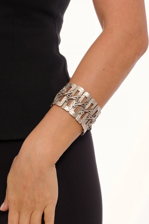 Kiraz Elastic Silver Plated Bracelet
