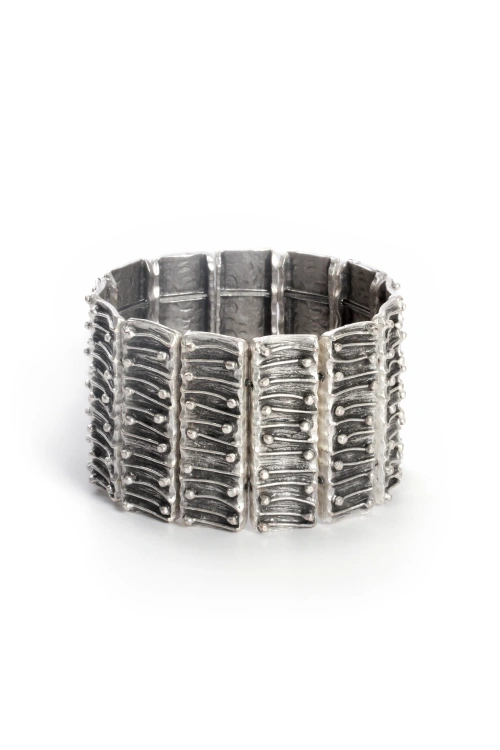 Kiraz Elastic Silver Plated Bracelet