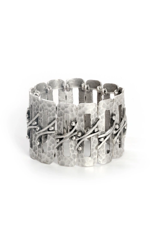 Kiraz Elastic Silver Plated Bracelet