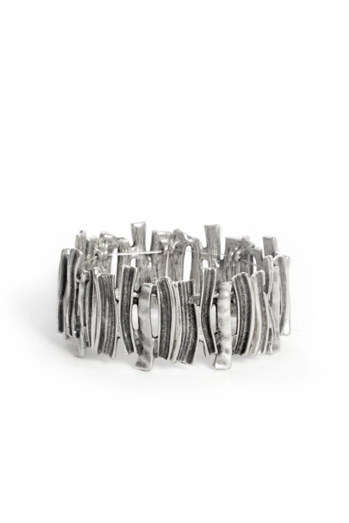 Kiraz Elastic Silver Plated Bracelet