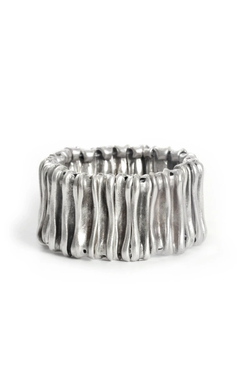 Kiraz Elastic Silver Plated Bracelet