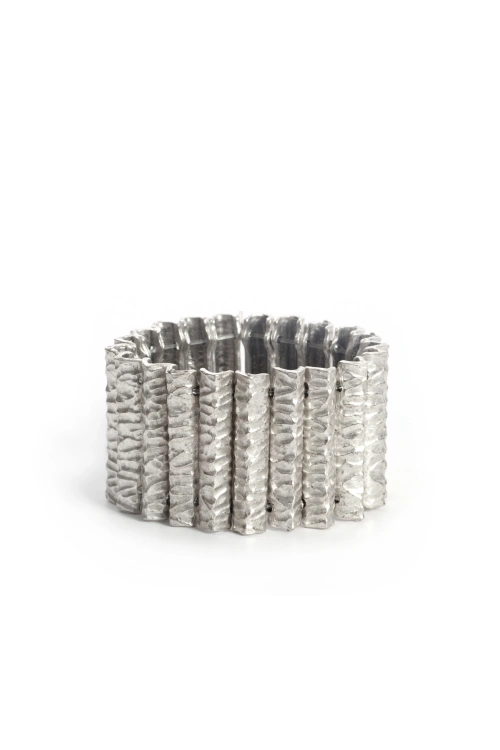 Kiraz Elastic Silver Plated Bracelet