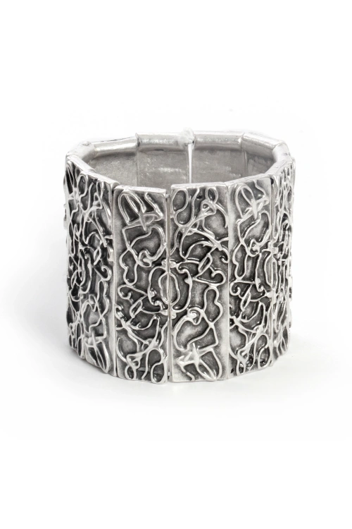 Kiraz Elastic Silver Plated Bracelet