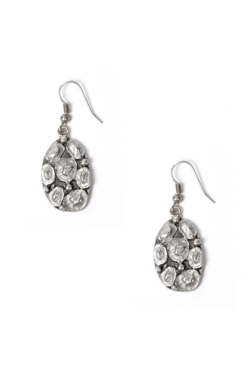 Embossed Oval Earrings