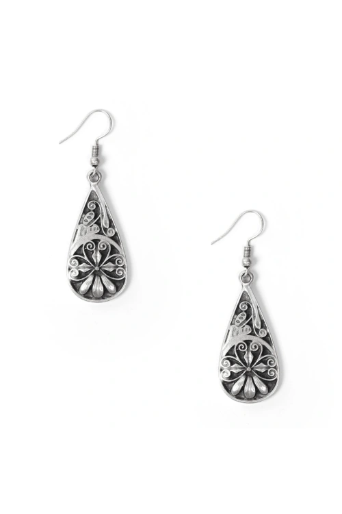 Floral Pattern Drop Earrings