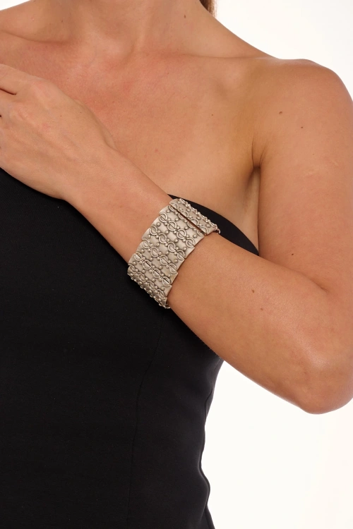 Kiraz Elastic Silver Plated Bracelet
