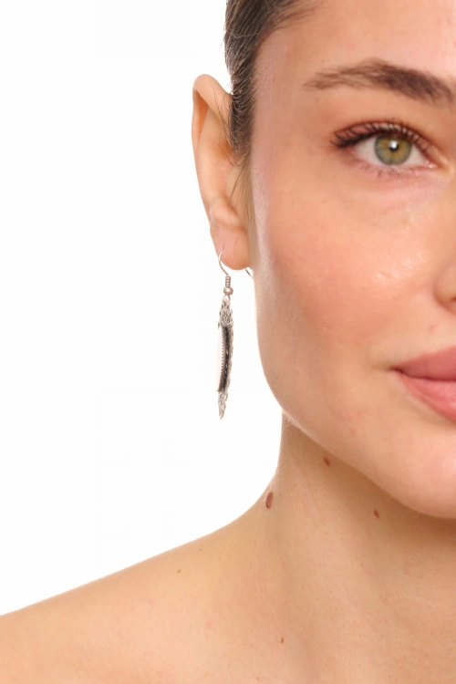 Kiraz Blue Enameld Silver Plated Earring