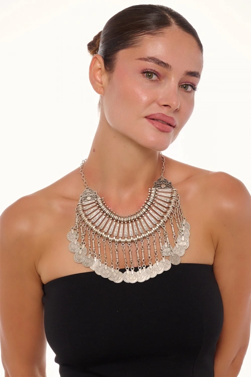 Kiraz Cleopatra Silver Plated Necklace