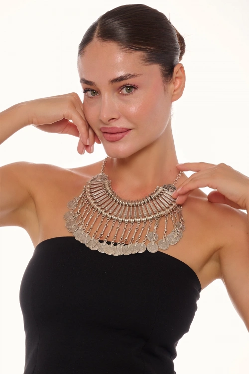 Kiraz Cleopatra Silver Plated Necklace