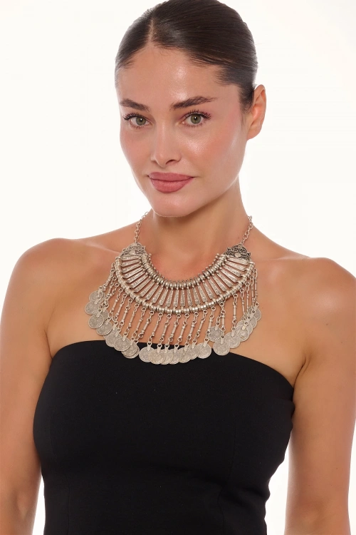 Kiraz Cleopatra Silver Plated Necklace