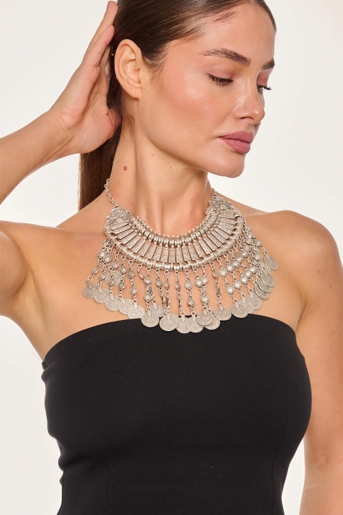 Kiraz Cleopatra Silver Plated Necklace