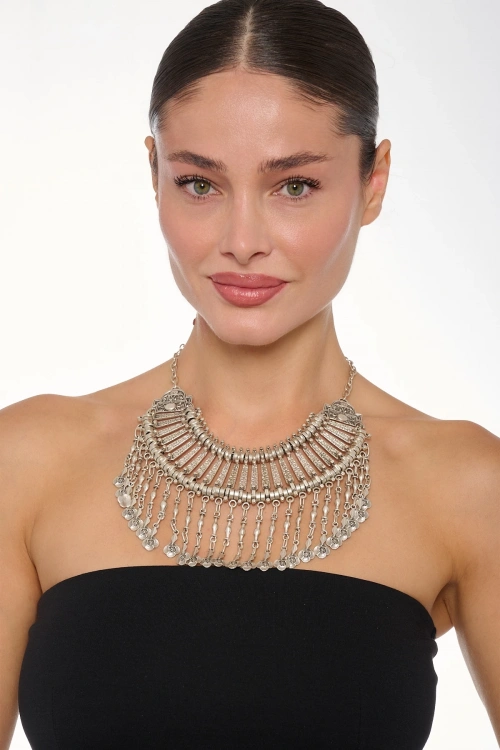 Kiraz Cleopatra Silver Plated Necklace