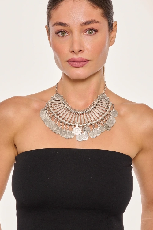 Kiraz Cleopatra Silver Plated Necklace