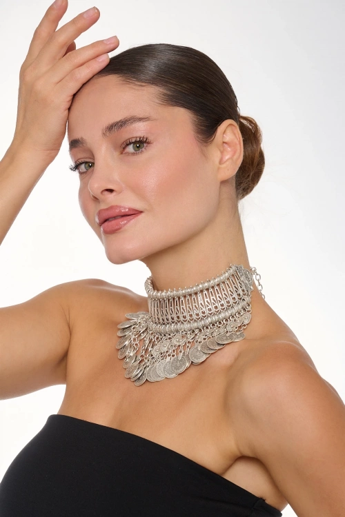 Kiraz Cleopatra Silver Plated Necklace