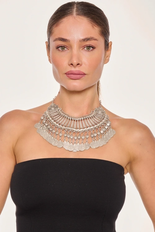 Kiraz Cleopatra Silver Plated Necklace