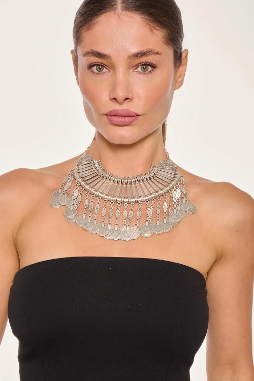 Kiraz Cleopatra Silver Plated Necklace