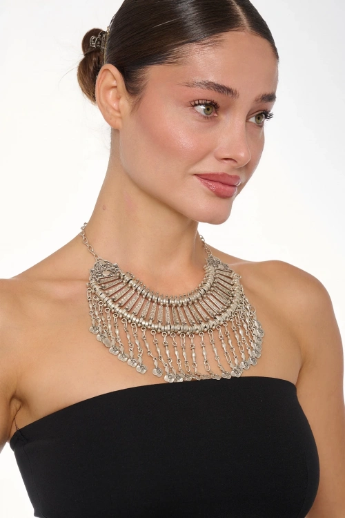 Kiraz Cleopatra Silver Plated Necklace