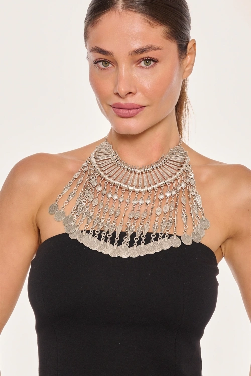 Kiraz Cleopatra Silver Plated Necklace